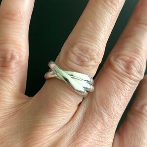 Vintage sterling Silver Triple Band Ring